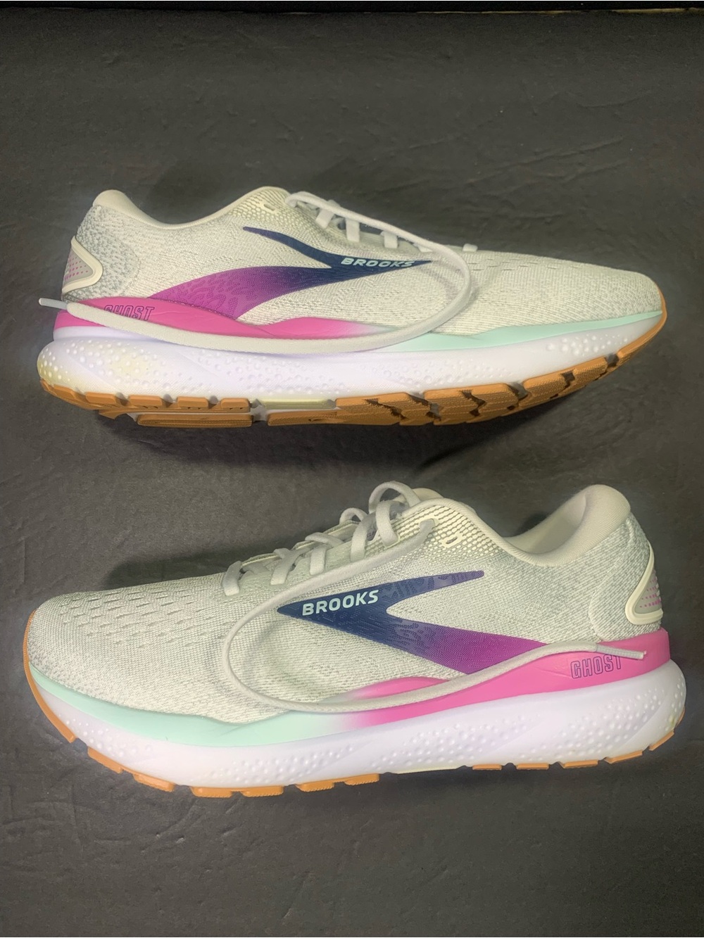 Brooks Ghost 16 Women’s Gray Blue Pink Running Walking Sneakers Shoe Size- 10 - Picture 5 of 11